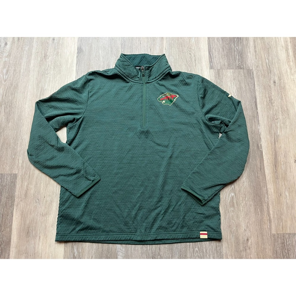 Minnesota Wild NHL Half Zip Men's Performance Pullover Hockey Sweatshirt Size L